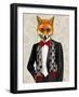 Fox with Red Bow Tie-Fab Funky-Framed Art Print