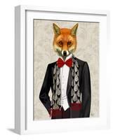 Fox with Red Bow Tie-Fab Funky-Framed Art Print