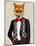 Fox with Red Bow Tie-Fab Funky-Mounted Art Print