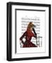 Fox with Red Scarf-Fab Funky-Framed Art Print