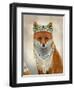 Fox with Tiara, Portrait-Fab Funky-Framed Art Print