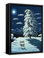 Foxes in Moonlight, 1989-Liz Wright-Framed Stretched Canvas