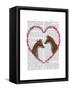 Foxes in Pink Heart-Fab Funky-Framed Stretched Canvas