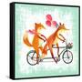 Foxes Like Bikes-Ling's Workshop-Framed Stretched Canvas