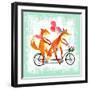 Foxes Like Bikes-Ling's Workshop-Framed Art Print