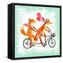 Foxes Like Bikes-Ling's Workshop-Framed Stretched Canvas