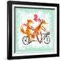 Foxes Like Bikes-Ling's Workshop-Framed Art Print