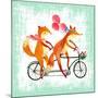 Foxes Like Bikes-Ling's Workshop-Mounted Art Print