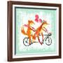 Foxes Like Bikes-Ling's Workshop-Framed Art Print