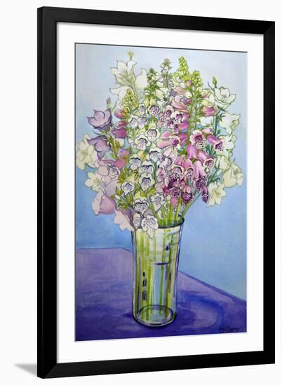 Foxgloves and Campanulas, 2005-Joan Thewsey-Framed Giclee Print