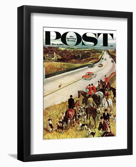 "Foxhunters Outfoxed," Saturday Evening Post Cover, December 2, 1961-John Falter-Framed Giclee Print