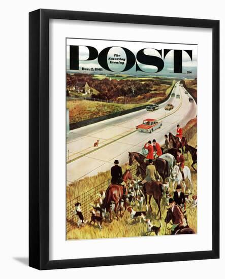 "Foxhunters Outfoxed," Saturday Evening Post Cover, December 2, 1961-John Falter-Framed Giclee Print