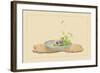 Foxtail Grass, Eggplant, and Cucumber-Sofu Teshigahara-Framed Art Print