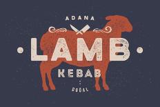Lamb, Kebab - Vintage-foxysgraphic-Art Print
