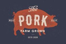 Pig, Pork - Vintage-foxysgraphic-Art Print