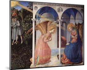 Fra Angelico (Annunciation to Mary, Altarretabel with 5 Predellatafeln from the living Marie, main-null-Mounted Poster