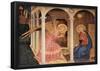 Fra Angelico (Main panel of the life of Mary Altarretabels, Scene: The Annunciation) Art Poster Pri-null-Framed Poster