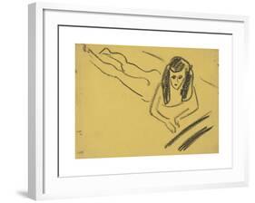 Fränzi Reclining-Ernst Ludwig Kirchner-Framed Premium Giclee Print