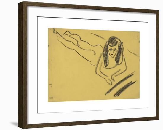 Fränzi Reclining-Ernst Ludwig Kirchner-Framed Premium Giclee Print