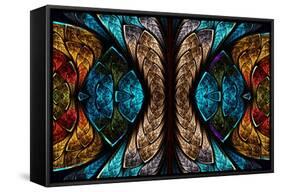 Fractal Pattern in Stained Glass Style-velirina-Framed Stretched Canvas