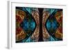 Fractal Pattern in Stained Glass Style-velirina-Framed Art Print