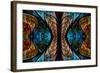 Fractal Pattern in Stained Glass Style-velirina-Framed Art Print
