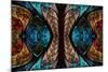 Fractal Pattern in Stained Glass Style-velirina-Mounted Art Print