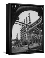 Fraction Plant Industry of Oil Refinery-Carl Mydans-Framed Stretched Canvas