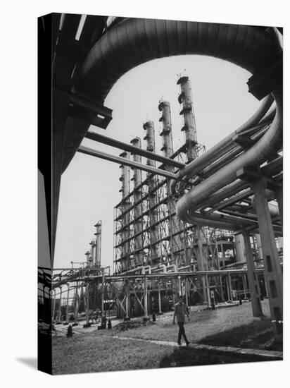 Fraction Plant Industry of Oil Refinery-Carl Mydans-Stretched Canvas
