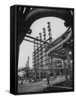 Fraction Plant Industry of Oil Refinery-Carl Mydans-Framed Stretched Canvas