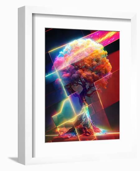 Fractured Tree-null-Framed Art Print