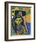 Fränzi in Front of Carved Chair, 1910-Ernst Ludwig Kirchner-Framed Giclee Print