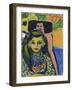 Fränzi in Front of Carved Chair, 1910-Ernst Ludwig Kirchner-Framed Giclee Print