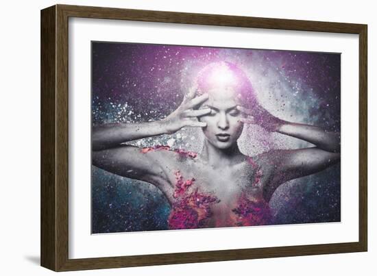 Fragility of a Human Creature Conceptual Body Art on a Woman-NejroN Photo-Framed Art Print