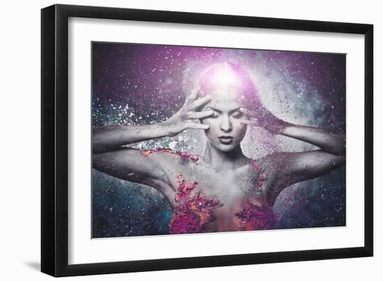 Fragility of a Human Creature Conceptual Body Art on a Woman-NejroN Photo-Framed Art Print