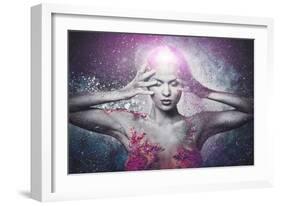 Fragility of a Human Creature Conceptual Body Art on a Woman-NejroN Photo-Framed Art Print