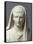 Fragment d'une statue: portrait d'Auguste en pontife-null-Framed Stretched Canvas