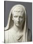 Fragment d'une statue: portrait d'Auguste en pontife-null-Stretched Canvas