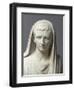 Fragment d'une statue: portrait d'Auguste en pontife-null-Framed Premium Giclee Print