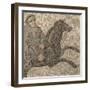Fragment de mosaïque : cavalier galopant-null-Framed Giclee Print