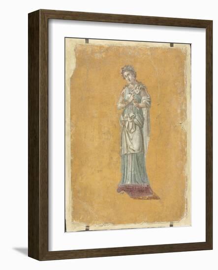 Fragment de peinture murale : Calliope, muse de la poésie épique-null-Framed Giclee Print