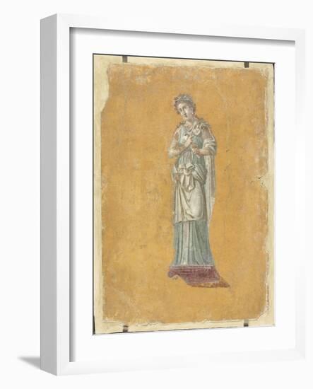 Fragment de peinture murale : Calliope, muse de la poésie épique-null-Framed Giclee Print