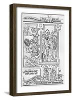 Fragment Facsimile of Page 28 of the Bible of the Poor, 1849-Cottard-Framed Giclee Print