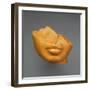 Fragment of a Queen's Face, C.1390–1336 BC (Yellow Jasper)-Egyptian 18th Dynasty-Framed Giclee Print