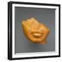 Fragment of a Queen's Face, C.1390–1336 BC (Yellow Jasper)-Egyptian 18th Dynasty-Framed Giclee Print