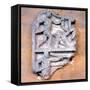 Fragment of a Roman Relief Showing Gladiators Fighting-null-Framed Stretched Canvas