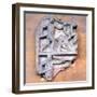 Fragment of a Roman Relief Showing Gladiators Fighting-null-Framed Photographic Print