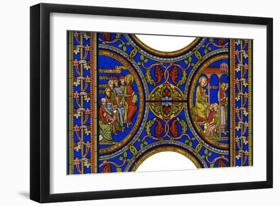 Fragment of a Stained Glass Window in Canterbury Cathedral, Canterbury, Kent, 1849-Hauger-Framed Giclee Print