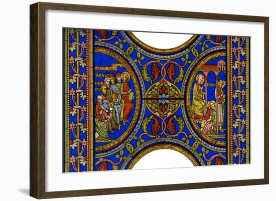 Fragment of a Stained Glass Window in Canterbury Cathedral, Canterbury, Kent, 1849-Hauger-Framed Giclee Print