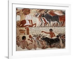 Fragment of a Tomb Painting Dating from Around 1400 BC from Thebes, Egypt, North Africa, Africa-Adam Woolfitt-Framed Photographic Print